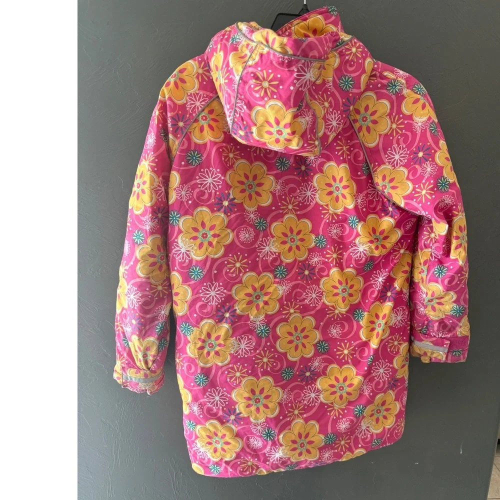 Hanna Andersson Pink Floral Insulated Winter Parka Jacket Kids Sm 6/7 120